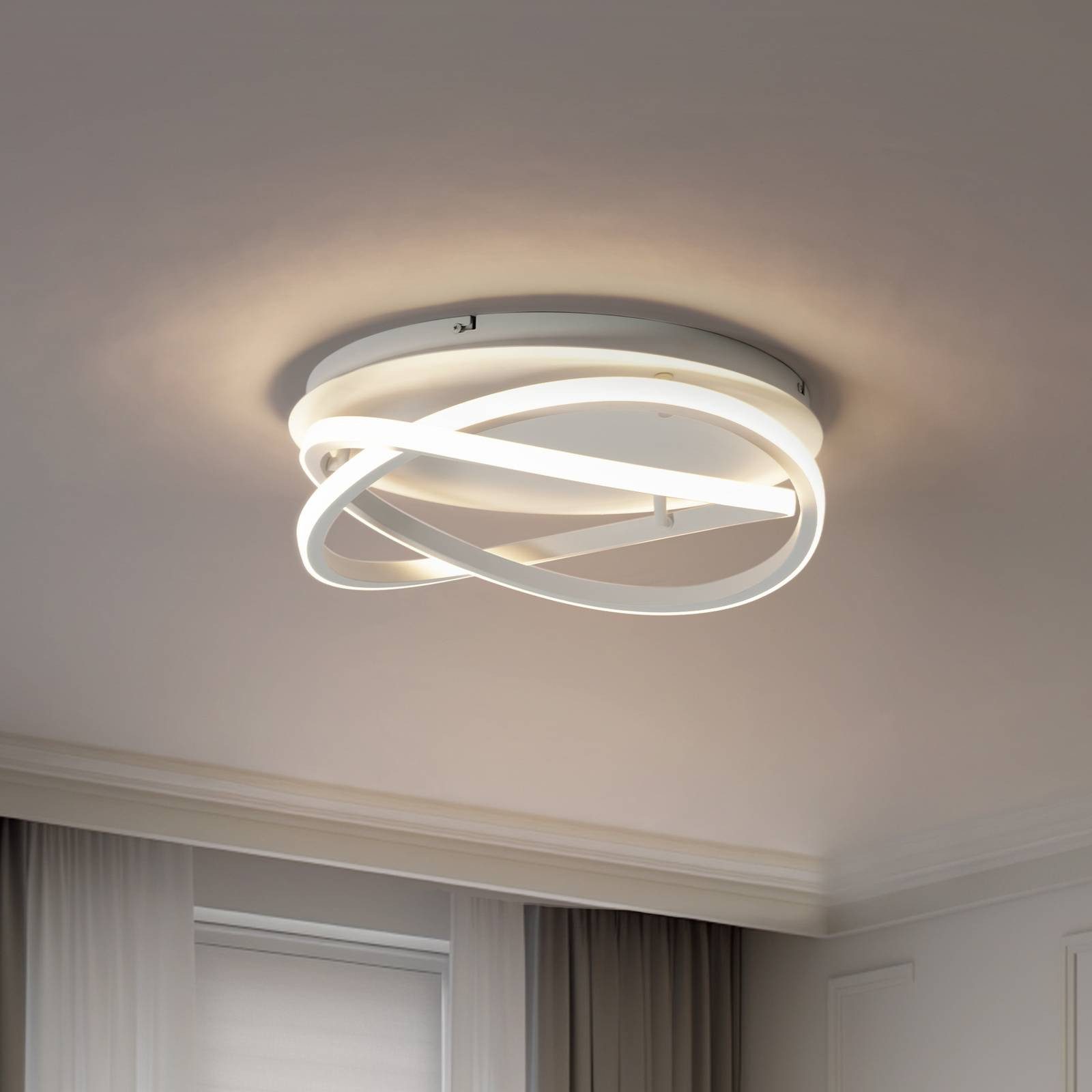 Lucande Deckenleuchten Aldric, LED, Metall, Weiß warmweiß IP20, LED 36 W gesamt, warmweiß