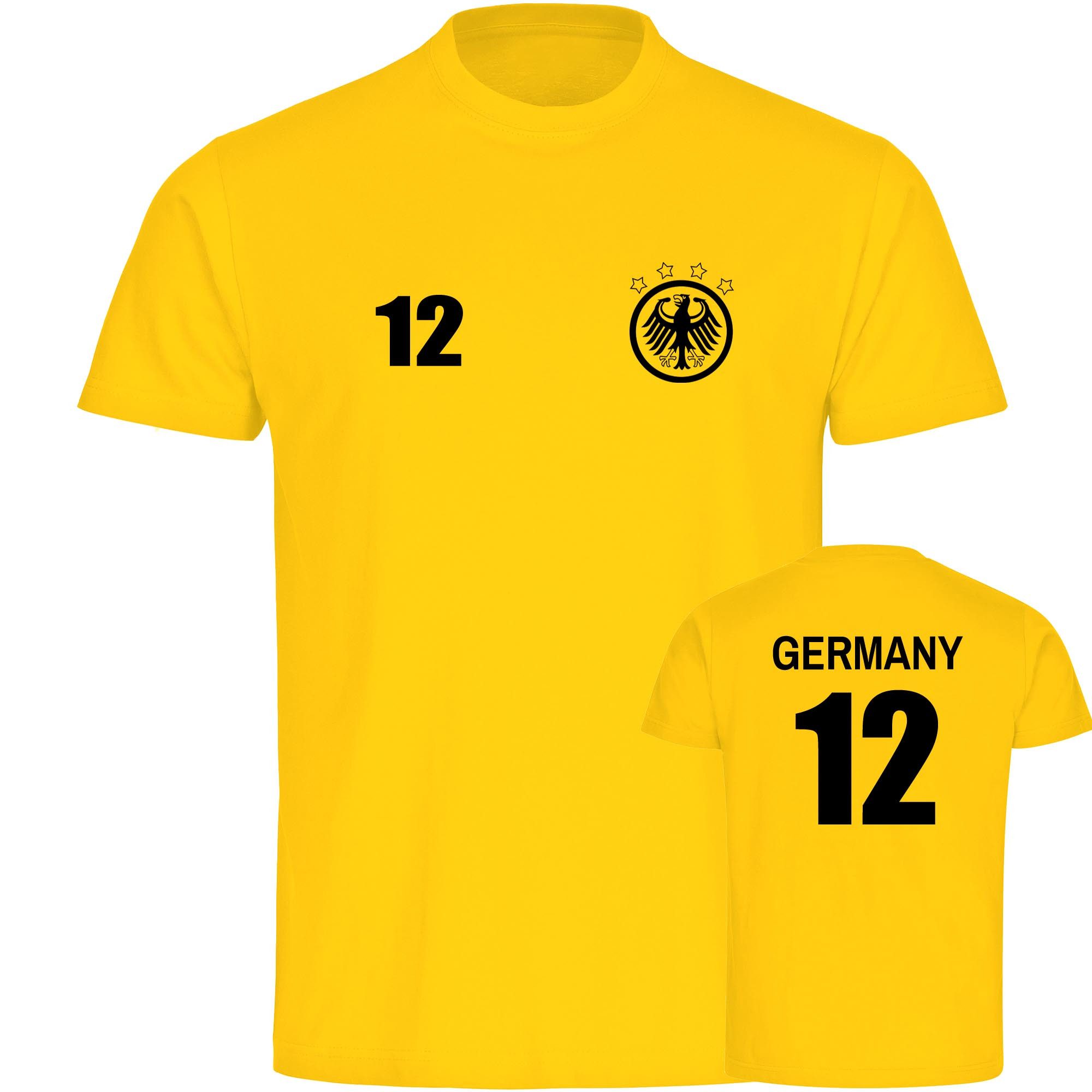 multifanshop T-Shirt Kinder Germany - Adler Retro Trikot 12 - Boy Girl