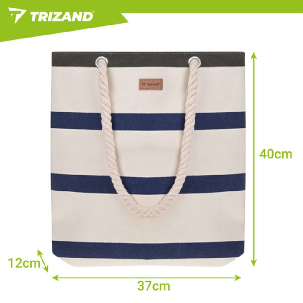 Trizand Strandtasche Picknicktasche Einkaufstasche (Spar-Set, 1-tlg., wasserdicht), Viel Stauraum für Handtücher, Strandutensilien, Picknick-Zubehör