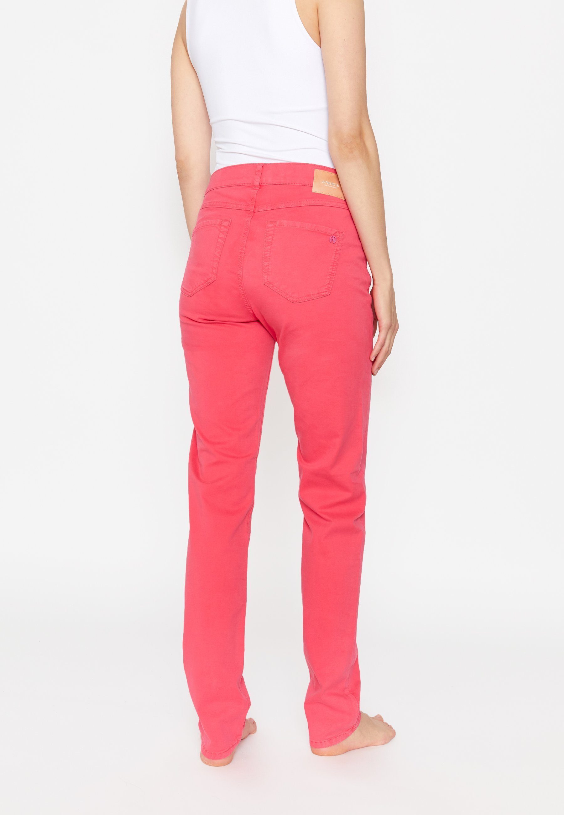 Denim mit ANGELS Jeans Ton-in-Ton-Nähte Cici Straight-Jeans pink Coloured