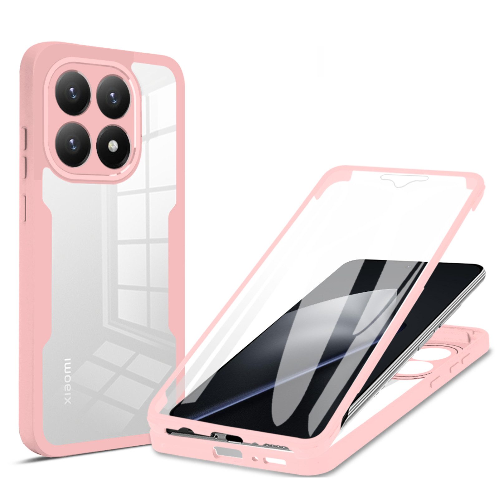 betterfon Handyhülle für Xiaomi 15T 2-teiliges 360° Grad TPU Schutzcase, Vollschutz Case mit integriertem Displayschutz und klarer Sicht