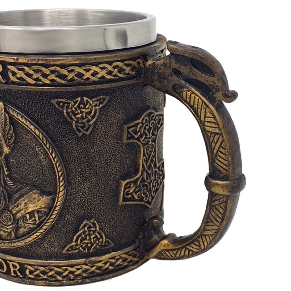 MystiCalls Bierkrug Krug Thor - Götter Wikinger Donnergott, 1-tlg., Polyresin, Dekorationsobjekt, Krug
