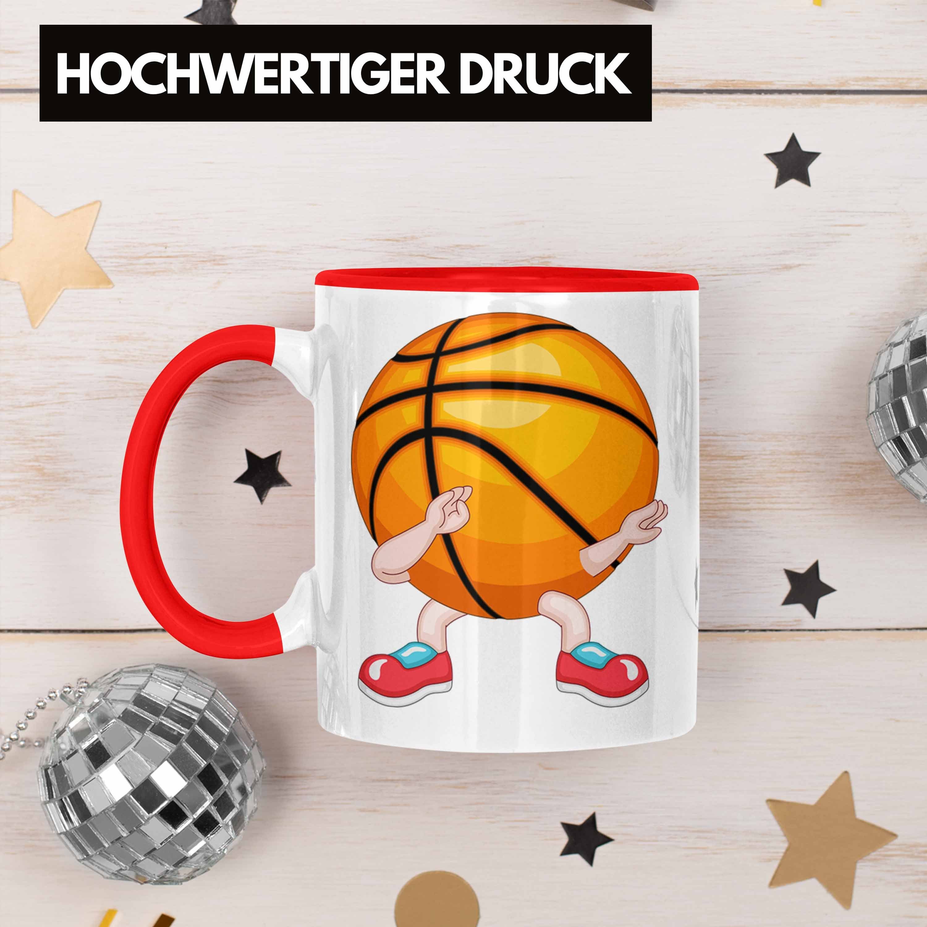 Trendation Tasse Lustige Basketball Rot Coach Trainer für Tasse Geschenk Spieler Basketball