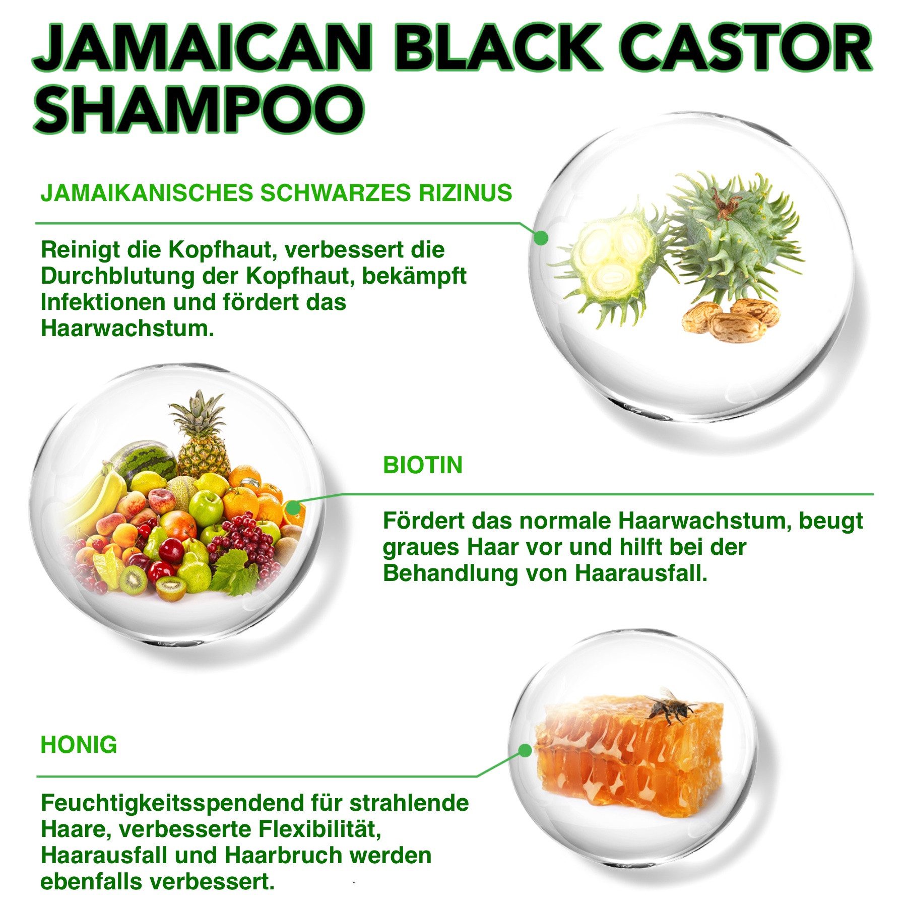 ALIVER Haarshampoo Shampoo Rizinusöl Kopfhaut Pflege Haarwachstum Vegan Aliver, 1-tlg., Vegan