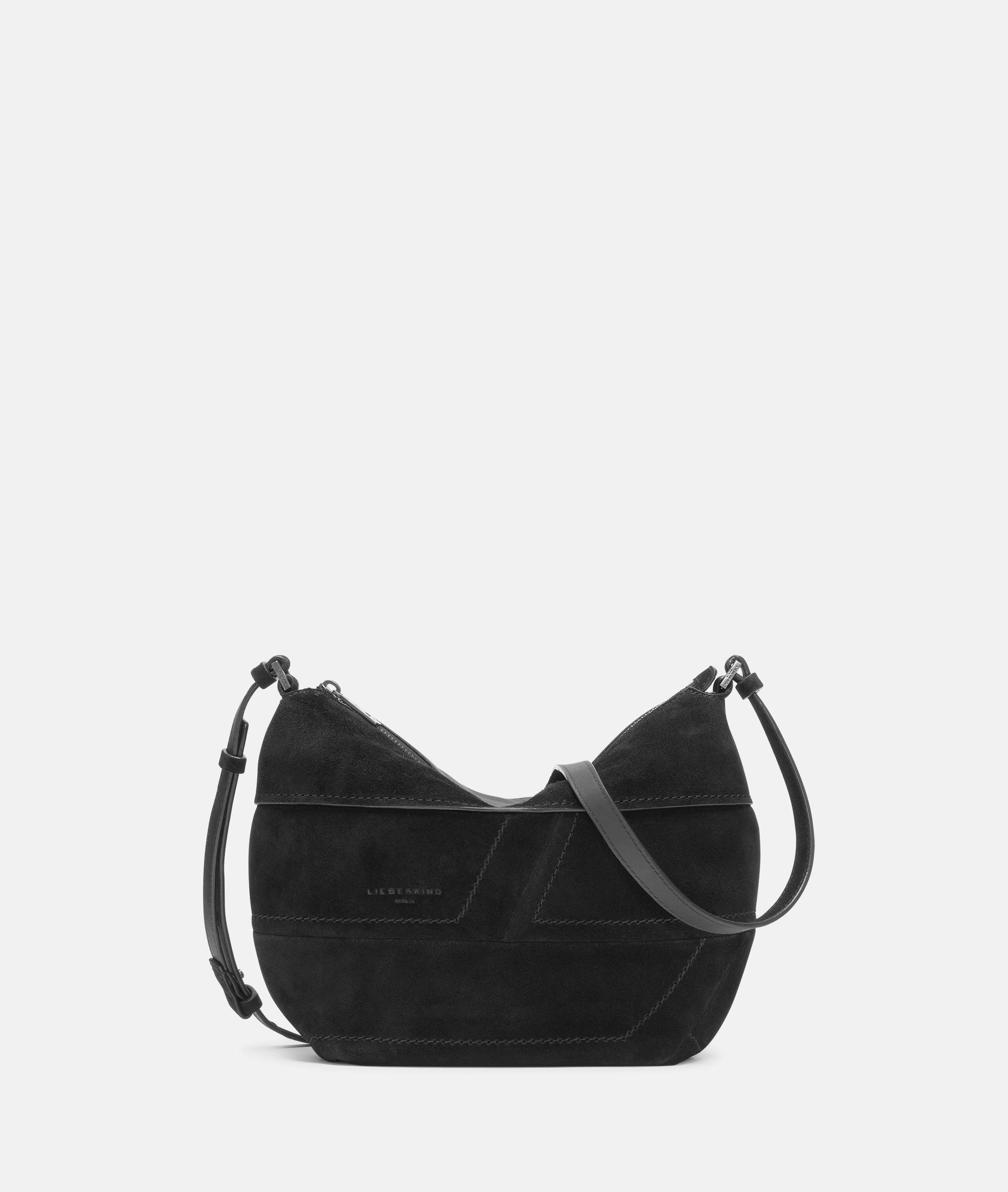 Liebeskind Berlin Schultertasche Edda Hobo S, Handliche Hobo-Bag im Materialmix aus Velours- und Glattleder