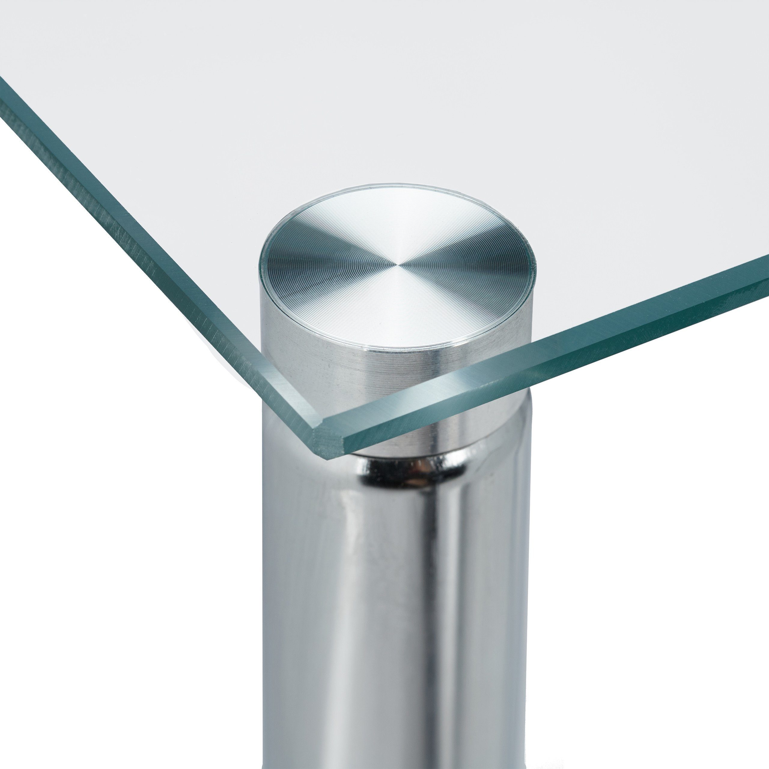 relaxdays Beistelltisch Glas Beistelltisch mit Rollen