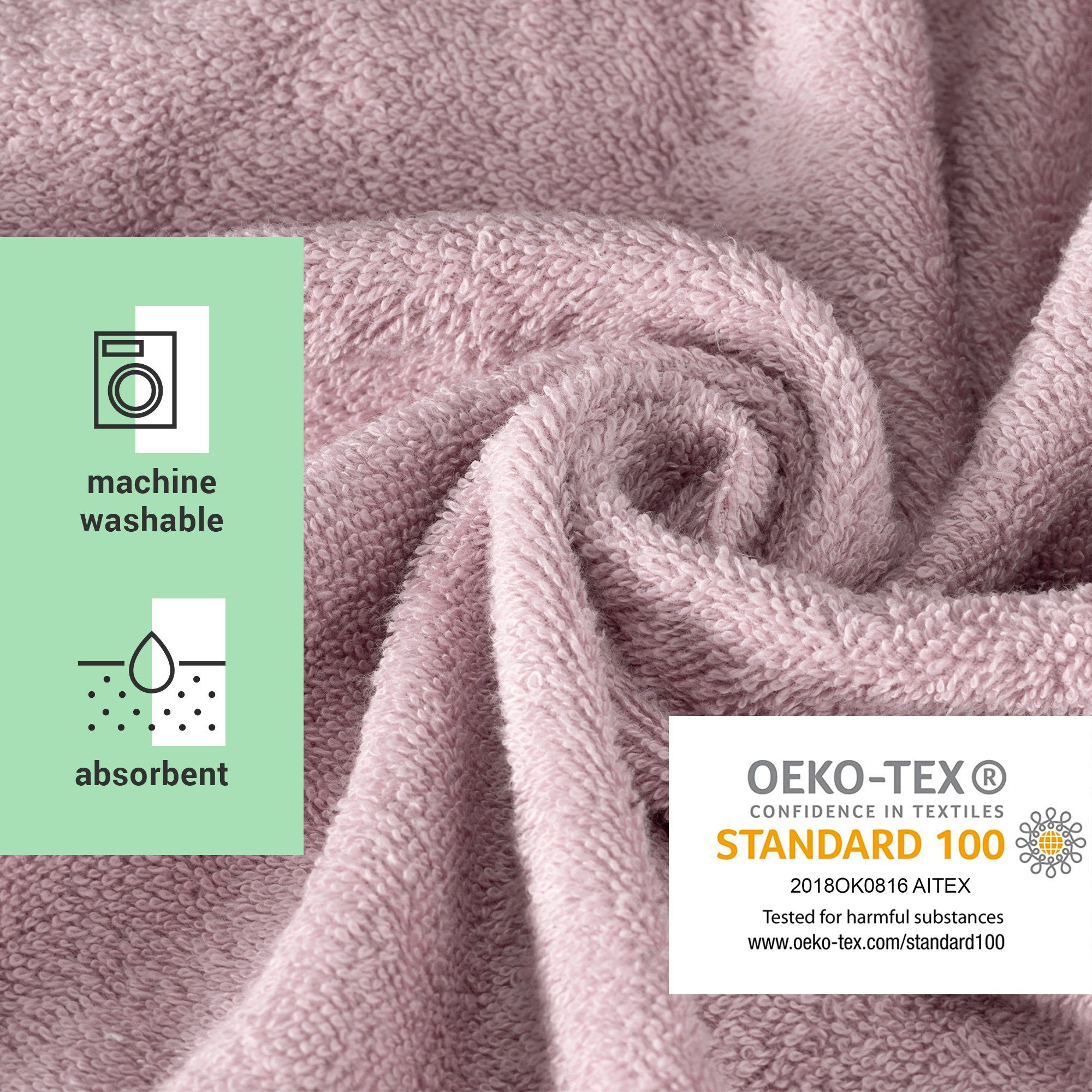 HOMELEVEL Strandtuch Trockner 100% für - Baumwolle Handtuch Geeignet Badehandtuch XXL Rosa