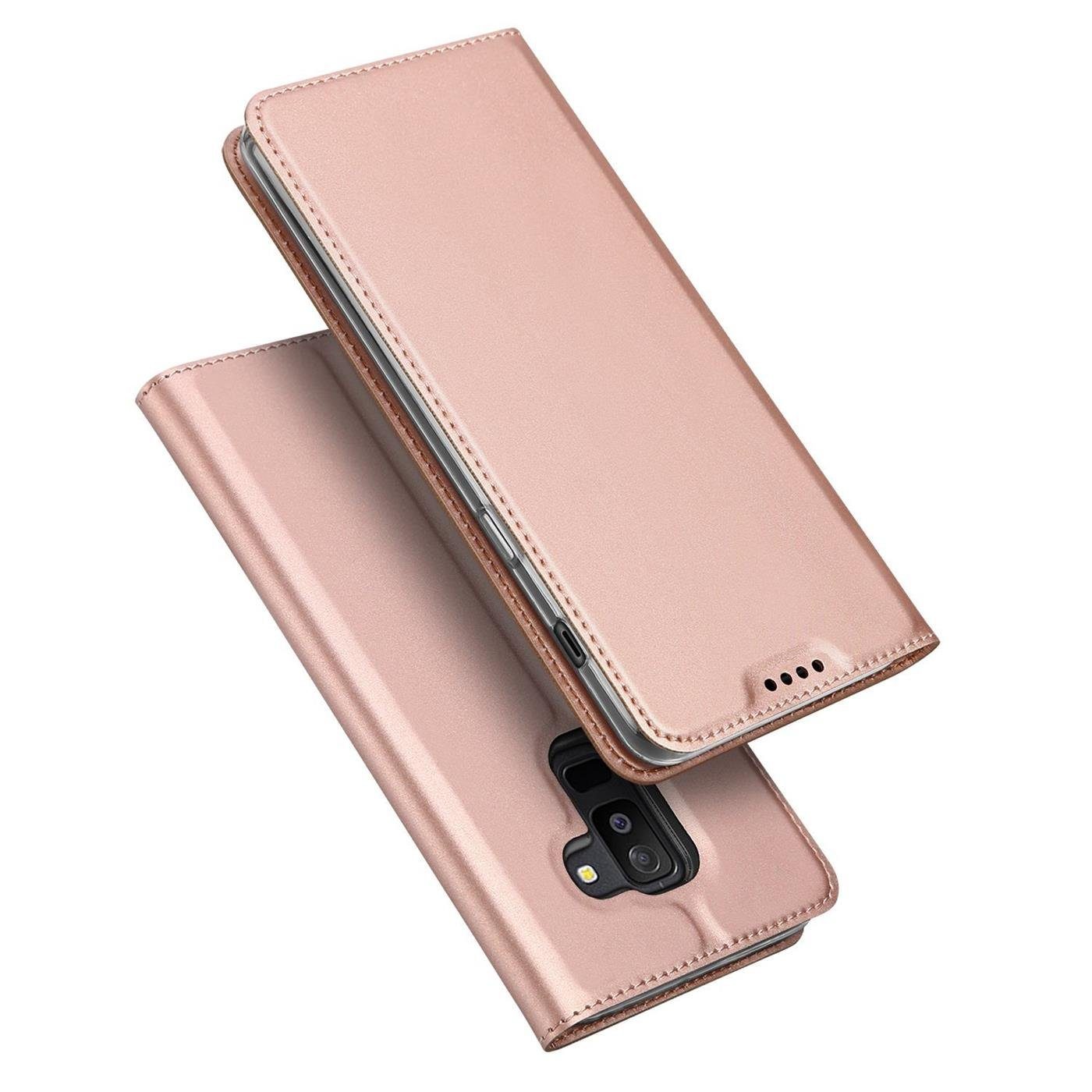 CoolGadget Handyhülle Magnet Case Handy Tasche für Samsung Galaxy A6 Plus 6 Zoll, Hülle Klapphülle Ultra Slim Flip Cover für Samsung A6+ Schutzhülle