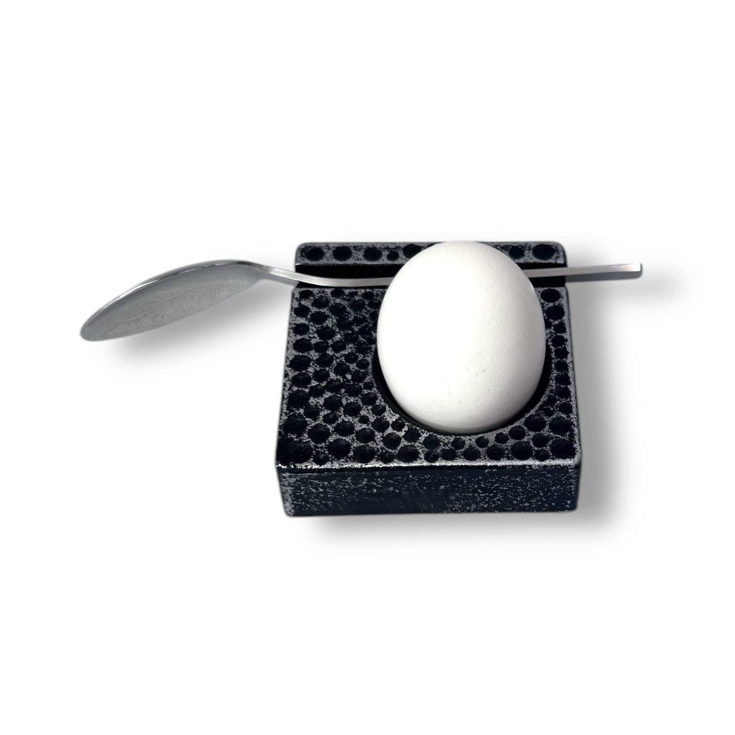 JA-UNENDLICH Eierbecher Tamago Eierbecher 2er Set mit Löffel, (Packung, 2 Eierbecher mit 2 Löffel), Eierbecher aus Gusseisen, Handgefertigt, stapelbar, stabil, farbenfroh