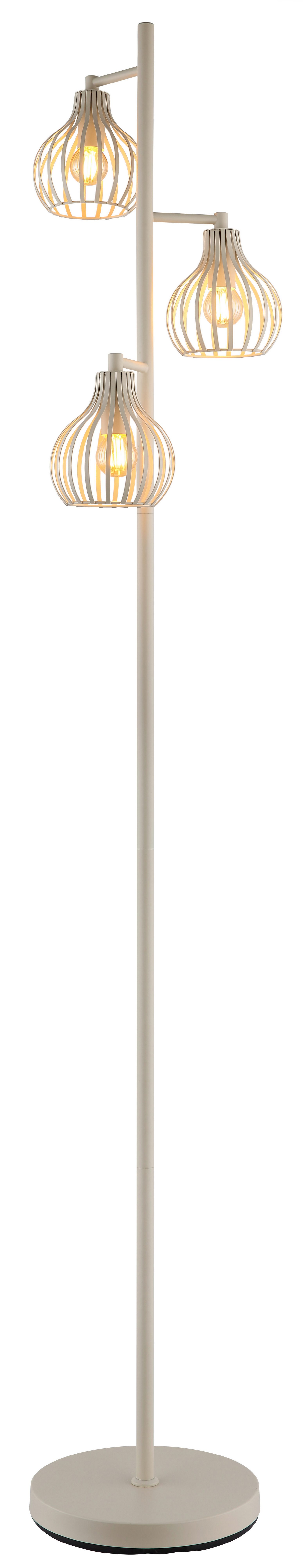 my home Stehlampe Heta, Stehleuchte Metall cremefarben, exkl. 3x E14 40W 23 günstig online kaufen