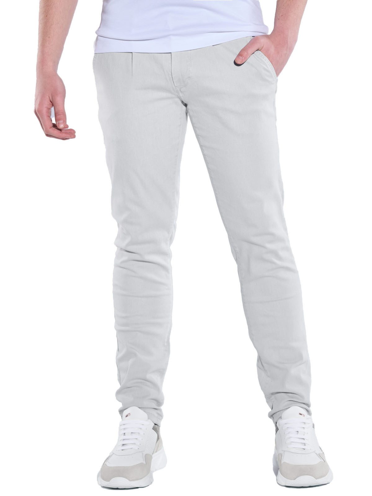 Slim-fit-Jeans Herren Jeans Basic, Hellgrau