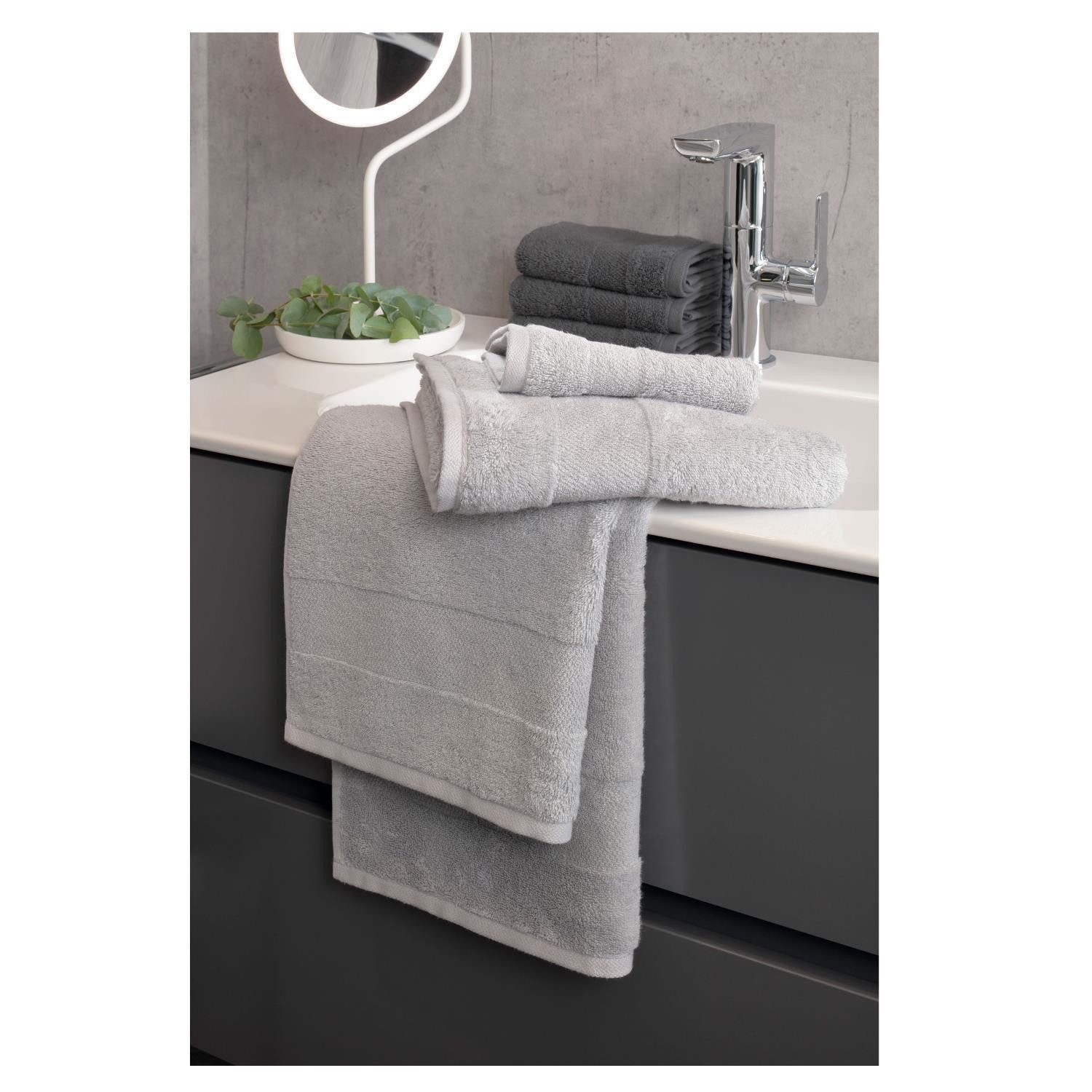 Villeroy & Boch Handtuch 2 Stück Villeroy & Boch Handtücher One 2550-774 graphit 50x100, Walkfrottier (Spar-Set, 2-St), 100% Baumwolle
