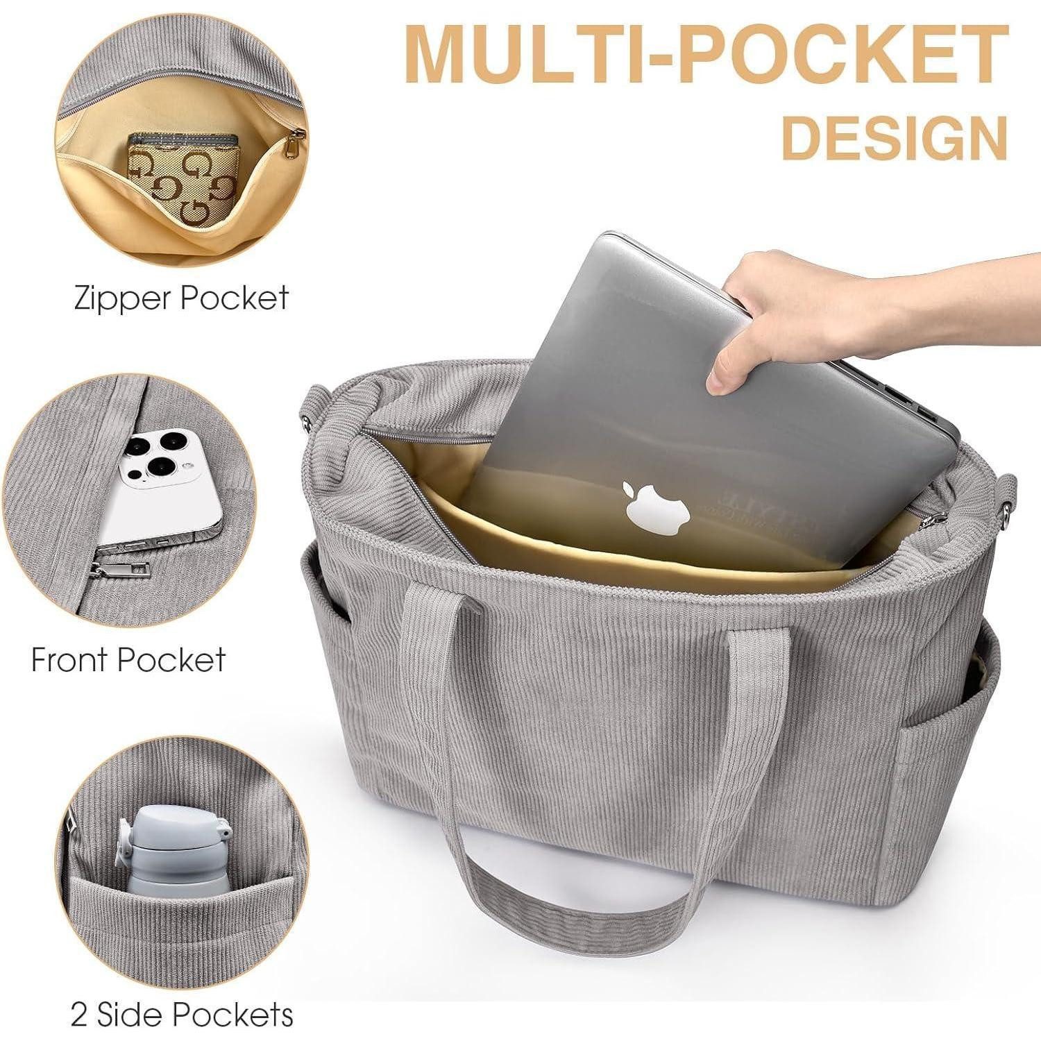 LuxusKollektion Handtasche Damen Cord Umhängetasche Groß Tote Bag Crossbody mit Schultergurt