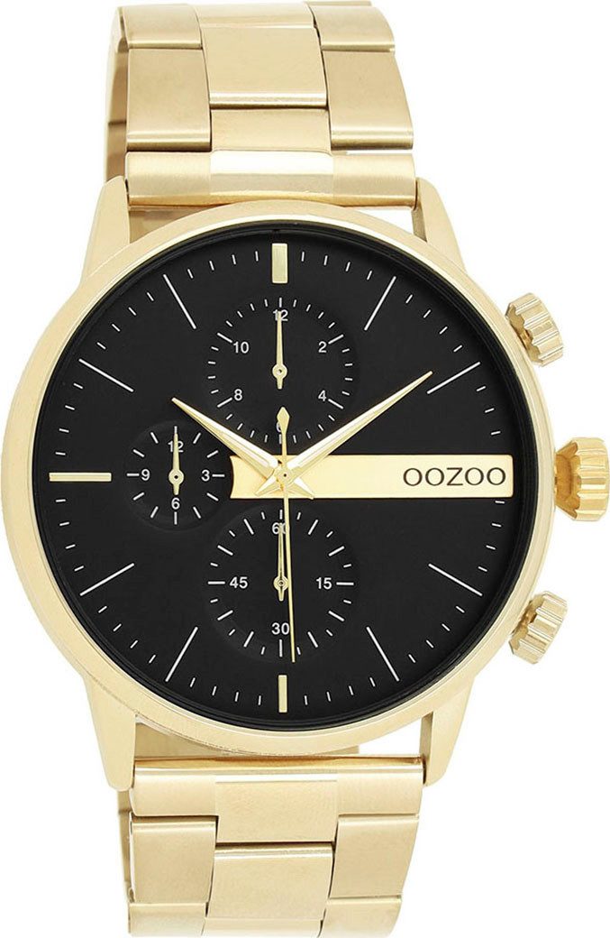 OOZOO Quarzuhr C11411, Armbanduhr, Herrenuhr, Edelstahlarmband, Chrono-Look