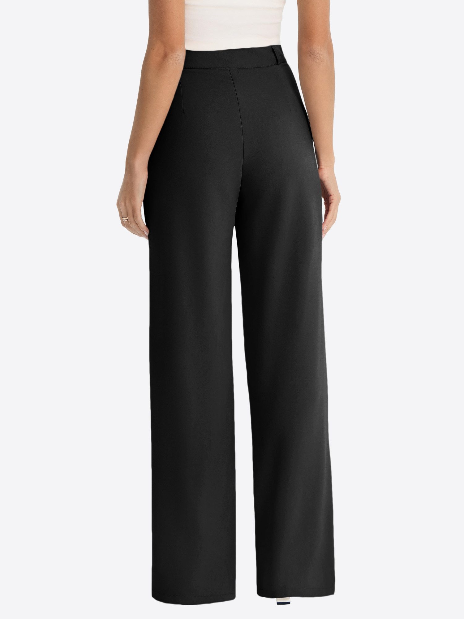 Imily Bela Marlene-Hose Damen Businesshose weitem Anzughose (Packung, 1-tlg., 1per-Pack) mit Knöpfen