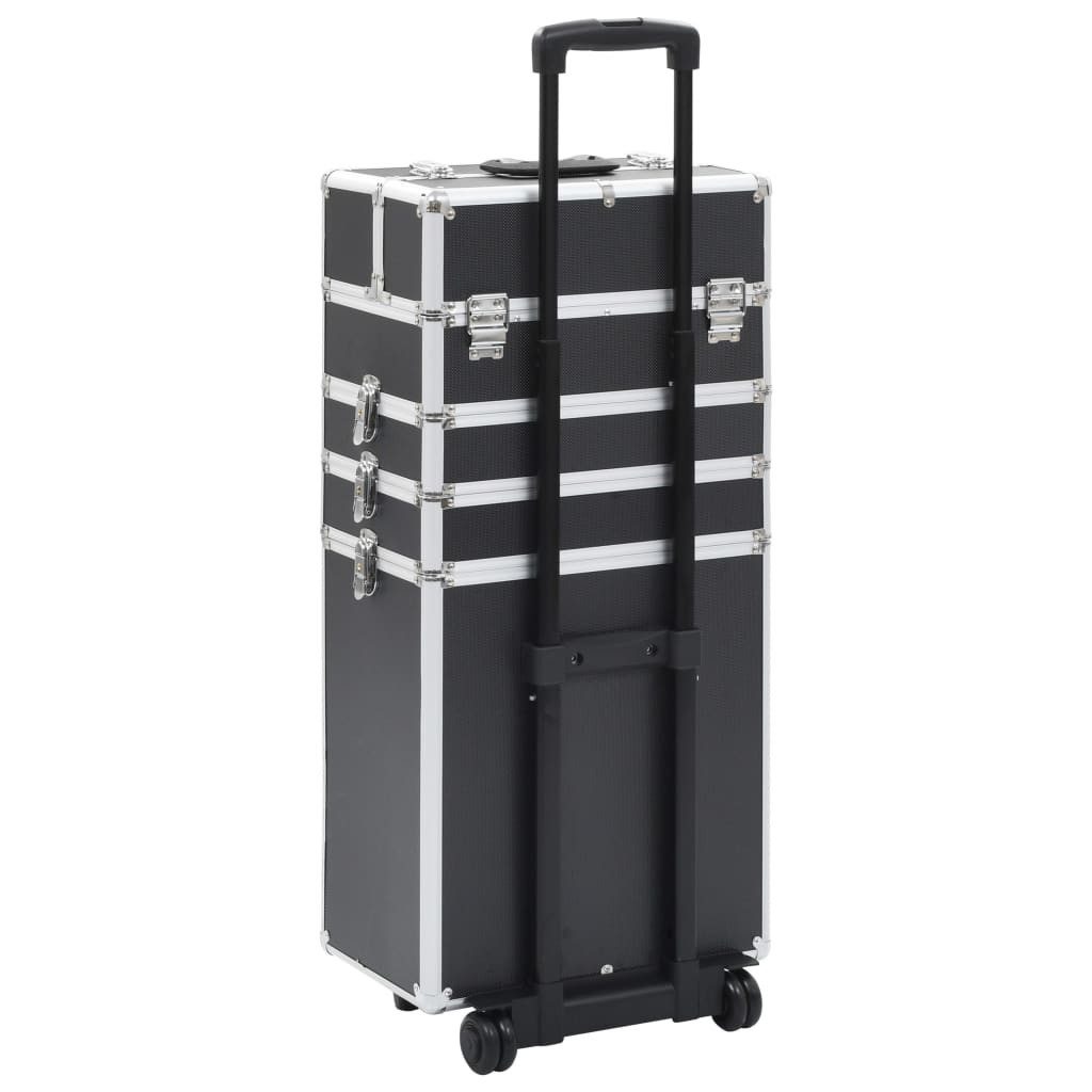 vidaXL Koffer Kosmetikkoffer Aluminium Schwarz