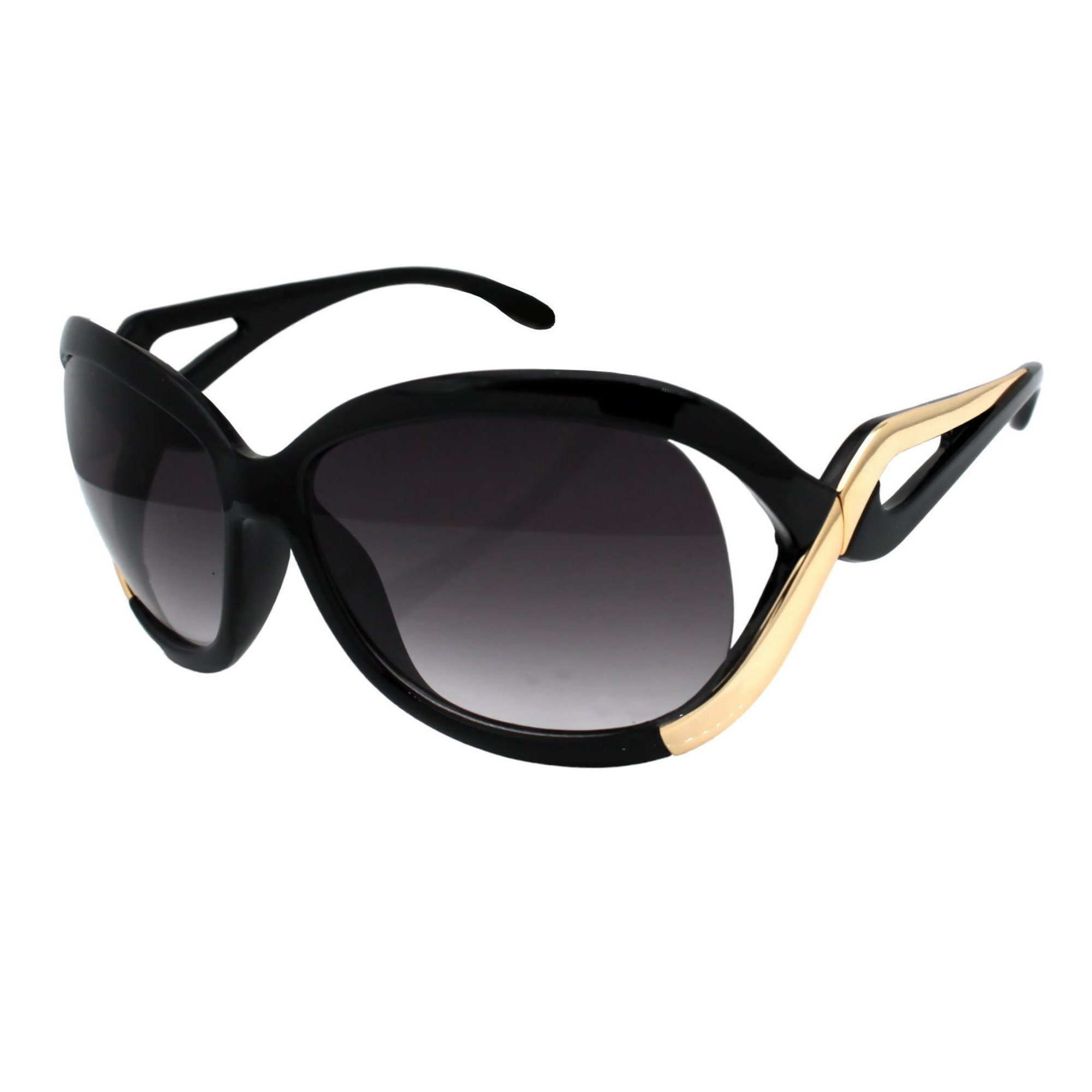 Rennec Sonnenbrille Damen Oversized Brille mit geschwungenen Brillenbügeln (inklusive Brillenbeutel) Große Designer Brille Gläser UV400 Getönt Oval