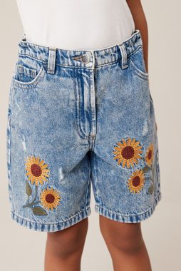 Next Jeansshorts Denim-Shorts mit Sonnenblumen (1-tlg)