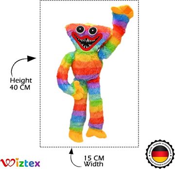 Wiztex Kuscheltier Huggy Wuggy Poppy Playtime Stofftier, 40cm Regenbogen Huggy Plüschtier