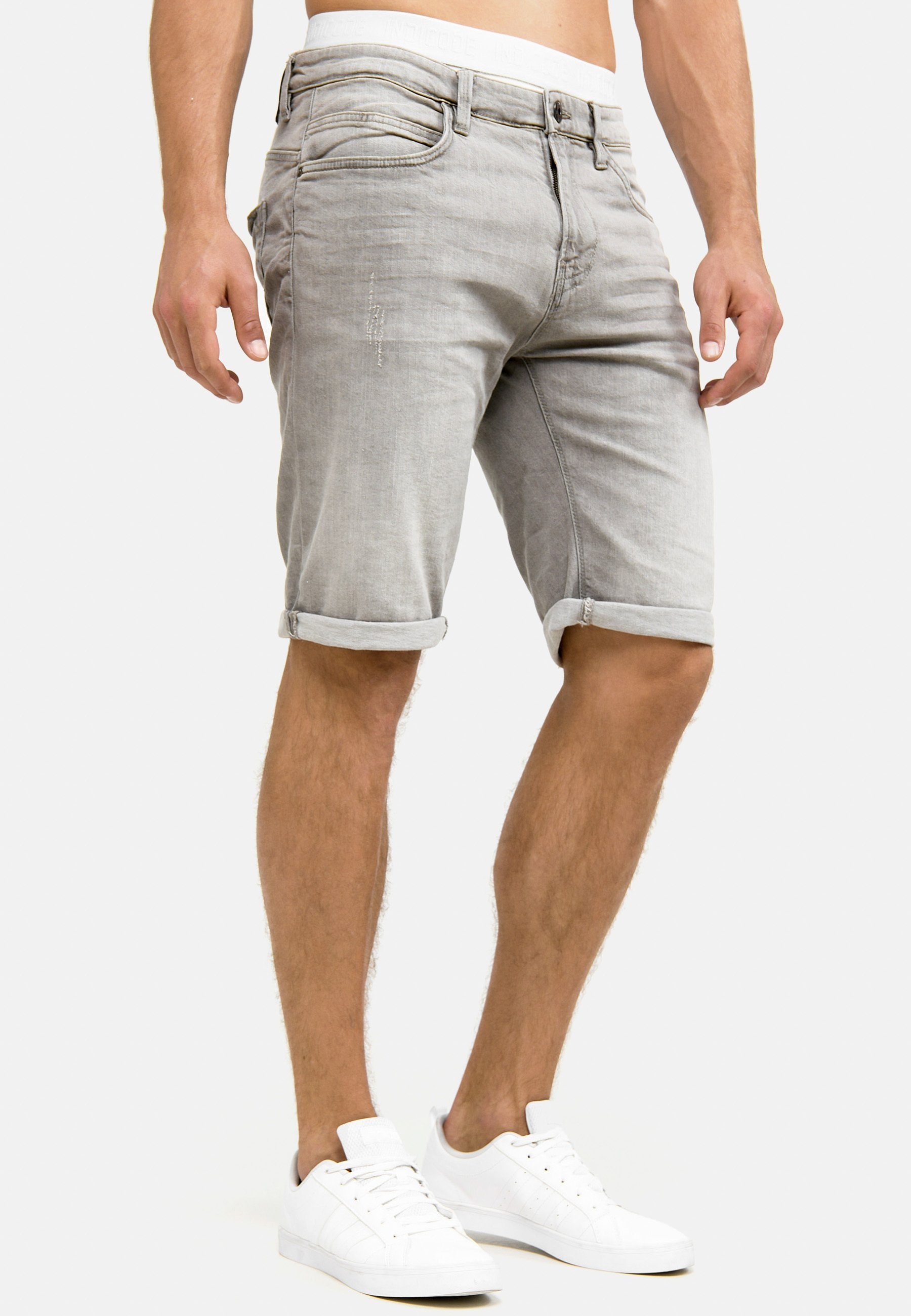 Indicode Jeansshorts Herren Caden Jeans Shorts Herrenshorts mit 5 Taschen, Denimstyle