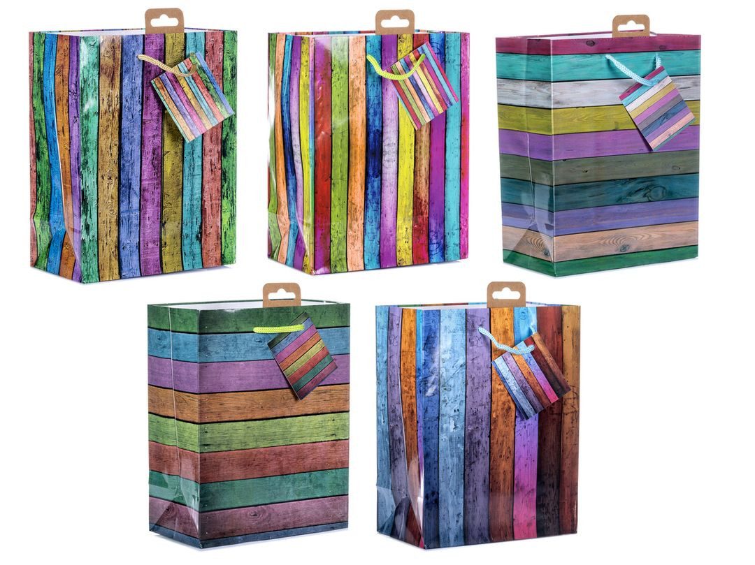 laro Geschenkbox Premium Geschenktüten Geschenktaschen 10-100 Stk Medium Stripes (10 St) – Bild 2 von 2