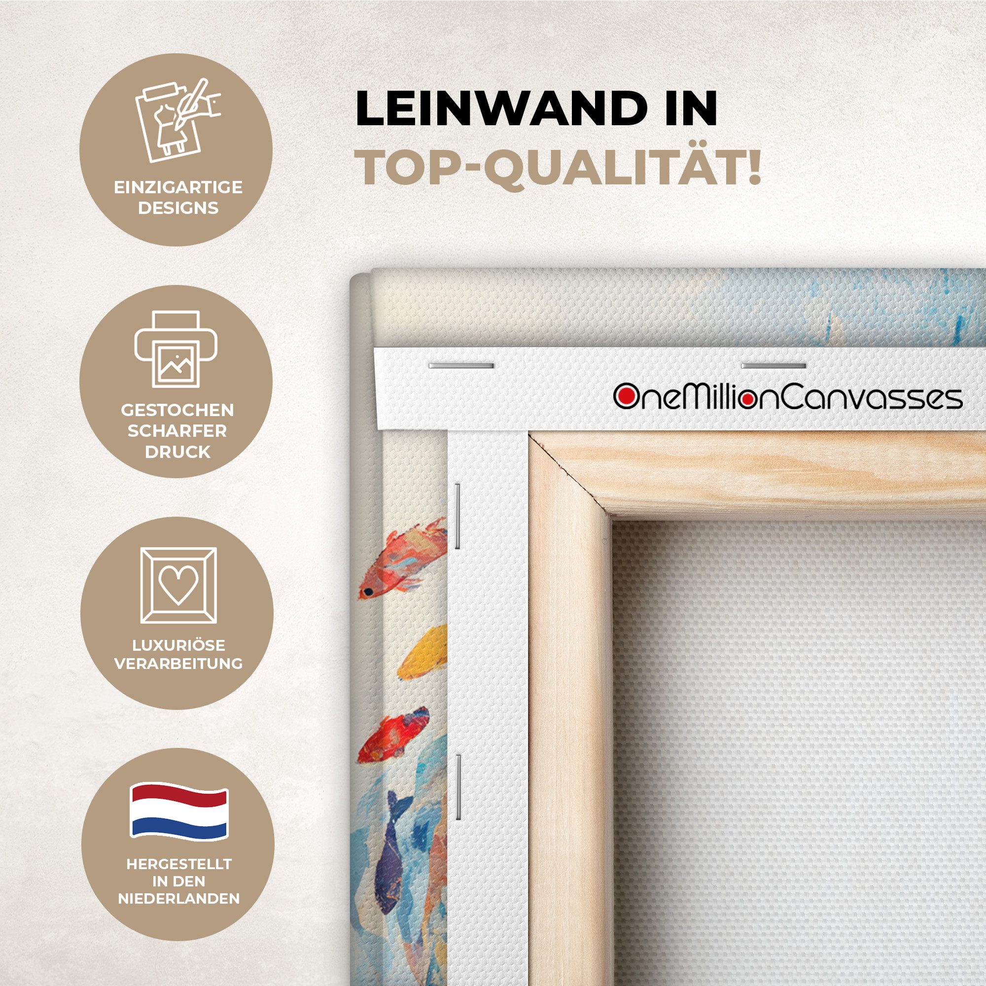 OneMillionCanvasses® Leinwandbild Meer - Fische - günstig online kaufen