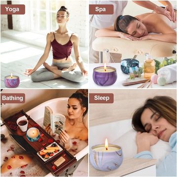 XDOVET Duftkerze Duftkerzen Geschenkset 6 Stück für Frauen Natürliches sojawachs, Aromatherapie Kerze tragbare Reisekerzen für Stressabbau Yoga