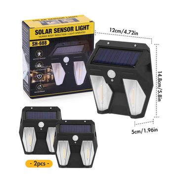 BlingBin LED Solarleuchte Vintage-Stil,mit Bewegungssensor,warme Beleuchtung, 3 Beleuchtungsmodi, LED fest integriert, warmes Licht, polycrystallines Silizium-Solarpanel, 1200 mAh Lithiumbatterie