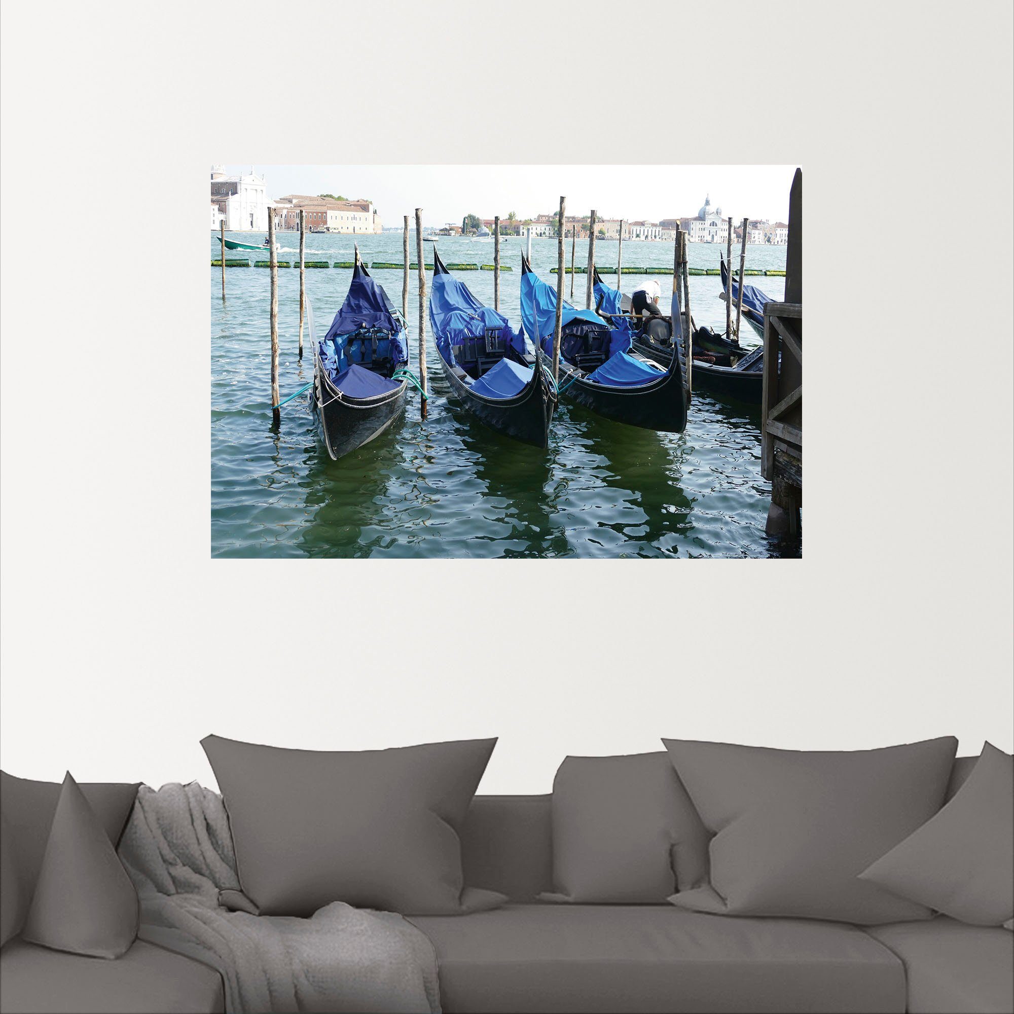 Artland Wandbild Ein in ruhiger Poster oder Venedig, Wandaufkleber (1 Venedig St), als Alubild, in versch. Größen Leinwandbild, Moment