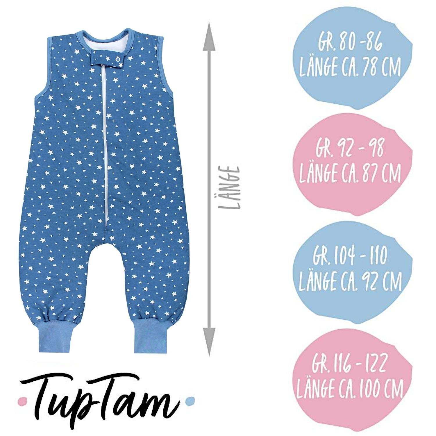 zertifiziert TupTam 2,5 Weiße TOG Beinen Winter mit Babyschlafsack Unisex Sterne Jeansblau Schlafsack OEKO-TEX