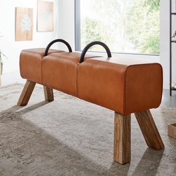 KADIMA DESIGN Sitzbank Retro-bank aus Ziegenleder: Stilvolle Designikone für Wohnräume