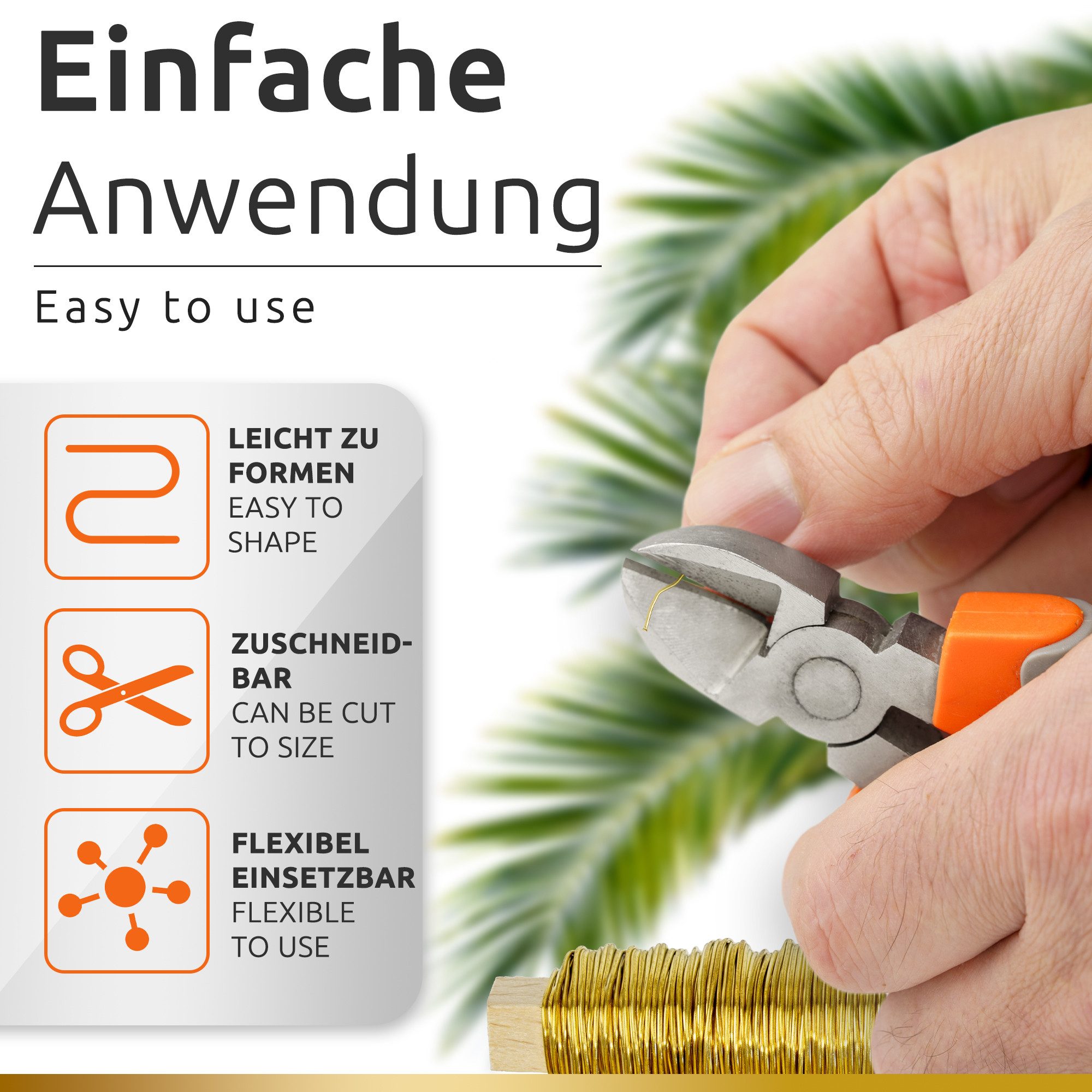 ECENCE Bindedraht Blumendraht verzinkt Wickeldraht 4x35m Basteldraht