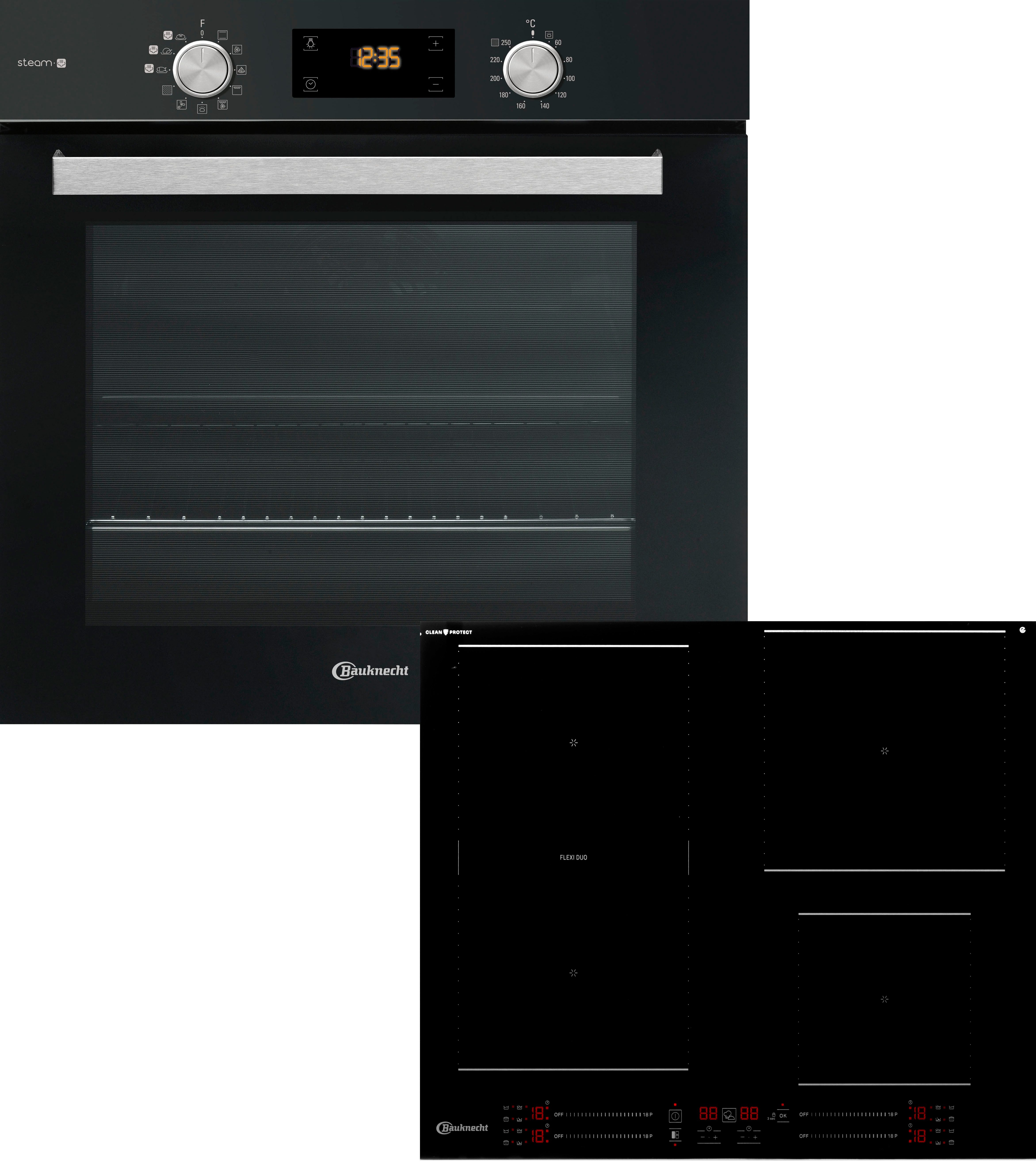 Backofen-Set BAKO BLACK STEAM PROTECT