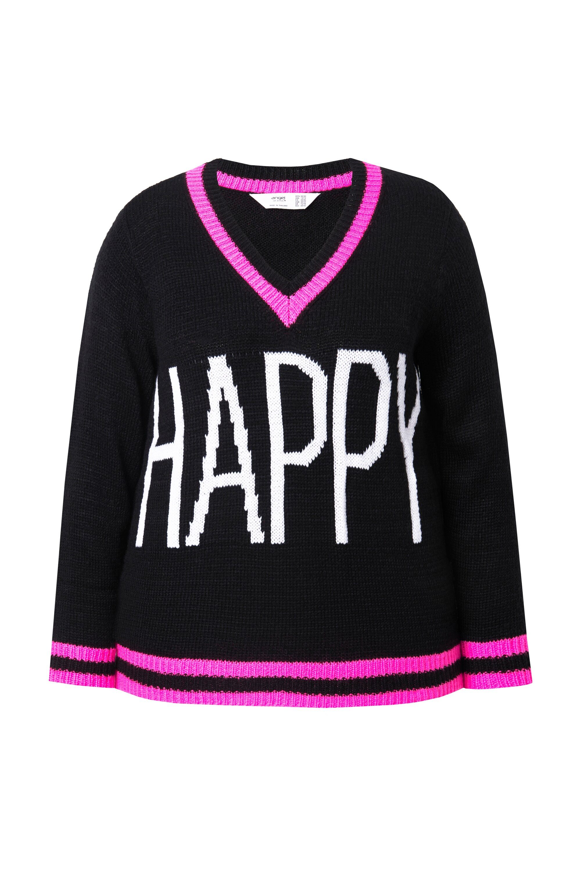 Angel of Style Strickpullover Pullover Straight Fit HAPPY Schriftzug Langar günstig online kaufen