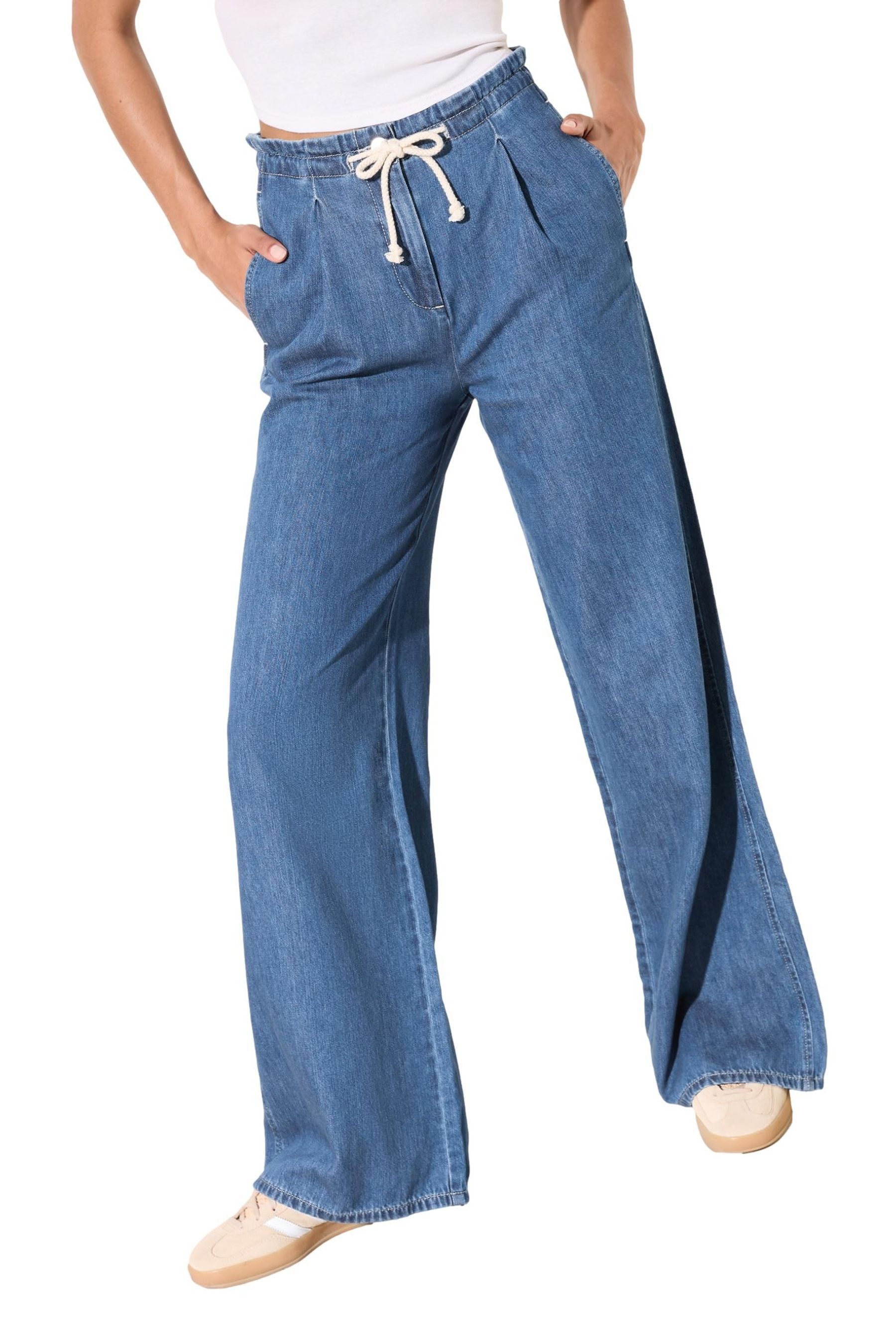 Weite Jeans Friends Like These Bundfaltenjeans, weites Bein