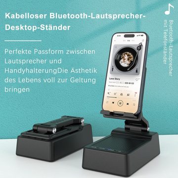 IBETTER Bluetooth-Lautsprecher mit Mobiltelefonhalterung, Kabellose tragbare Lautsprecher Bluetooth-Lautsprecher (Ständer verstellbar, faltbar, Bluetooth 5.3-Konnektivität, HD-Surround-Sound Geeignet für zu Hause und draußen)