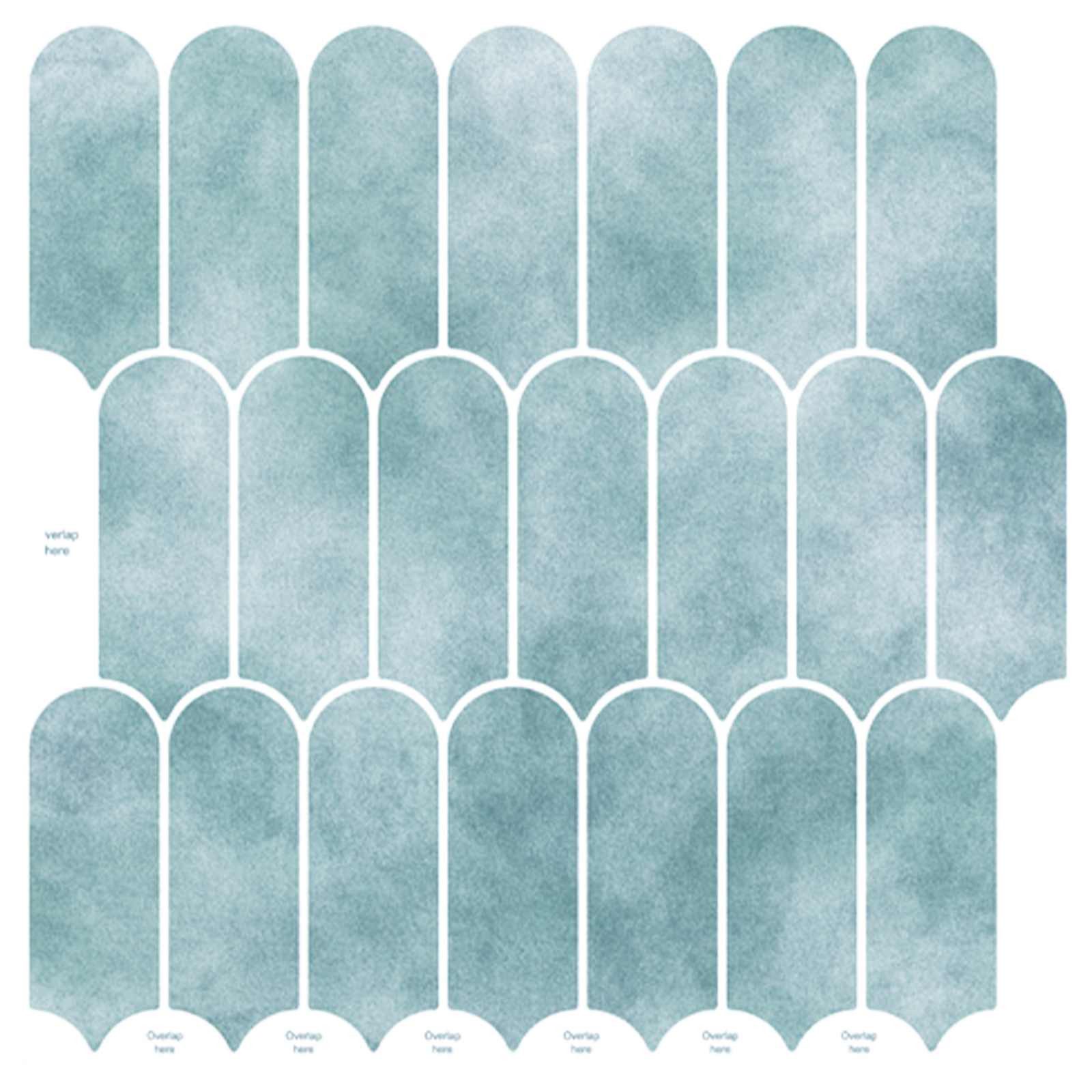 vidaXL Sticker Federfliese 20 pcs Grün 30 x 30 cm Polyurethan und PET, (20-tlg)