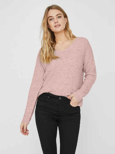 Vero Moda В'язані светри В'язані светри V-Ausschnitt Langarm Sweater VMCREWLEFILE 6112 in Rosa