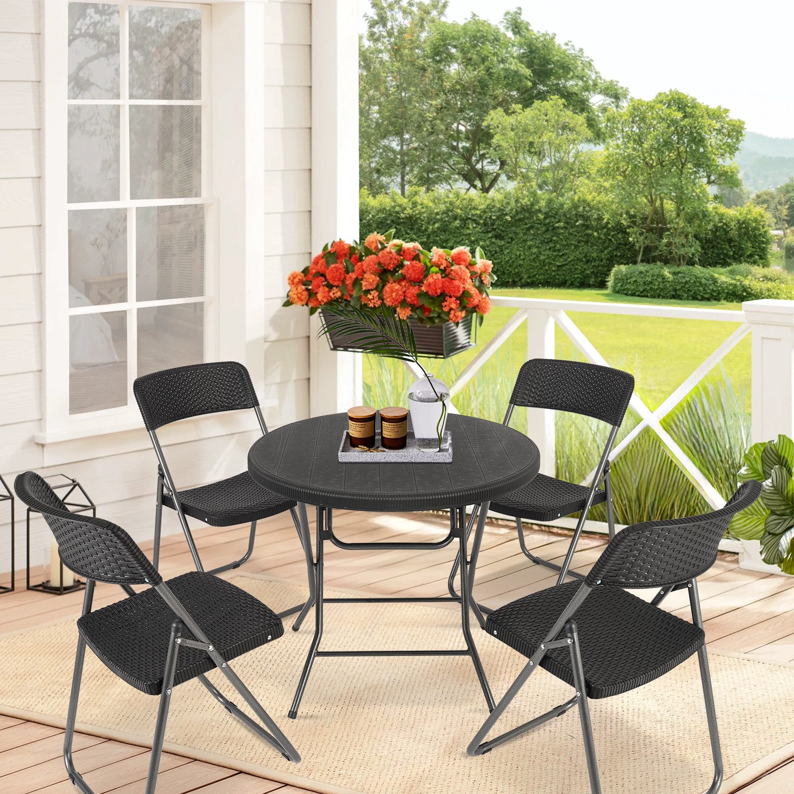 Sekey Garten-Essgruppe 5-teilig Essgruppe Gartenmöbel-Set für günstig online kaufen