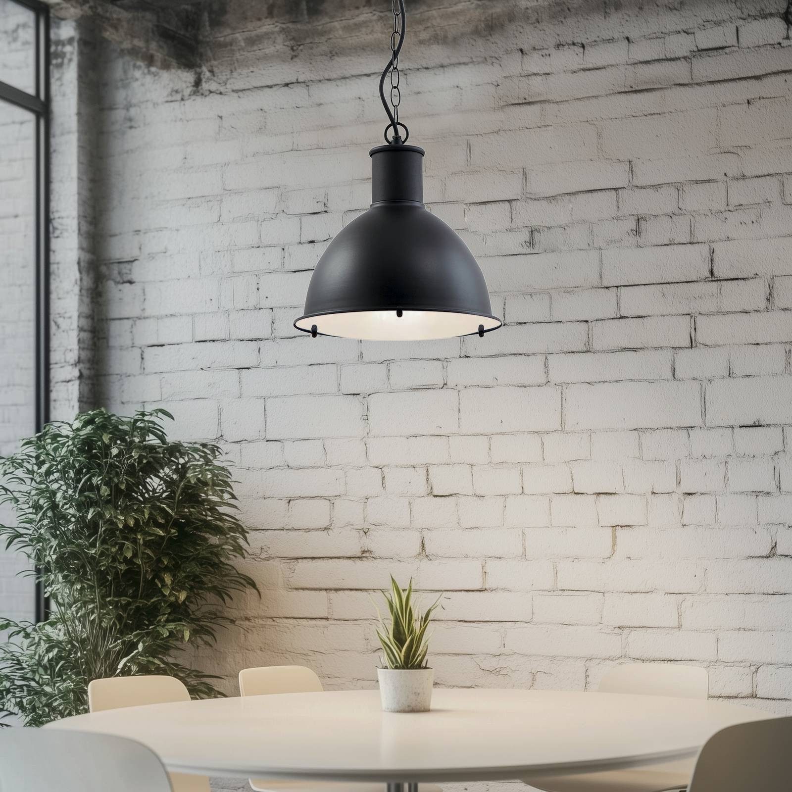 Lindby Hängeleuchten Luciane, Metall, Schwarz IP44, 1 x 15 W LED