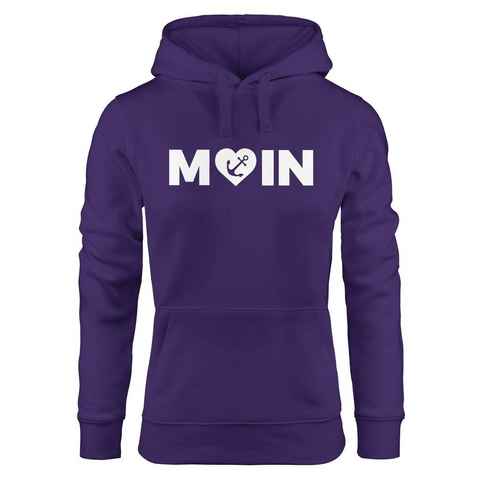 MoonWorks Hoodie Cooler Kapuzen-Pullover Damen Moin Love Herz mit Anker Nordsee Hoodie Moonworks®