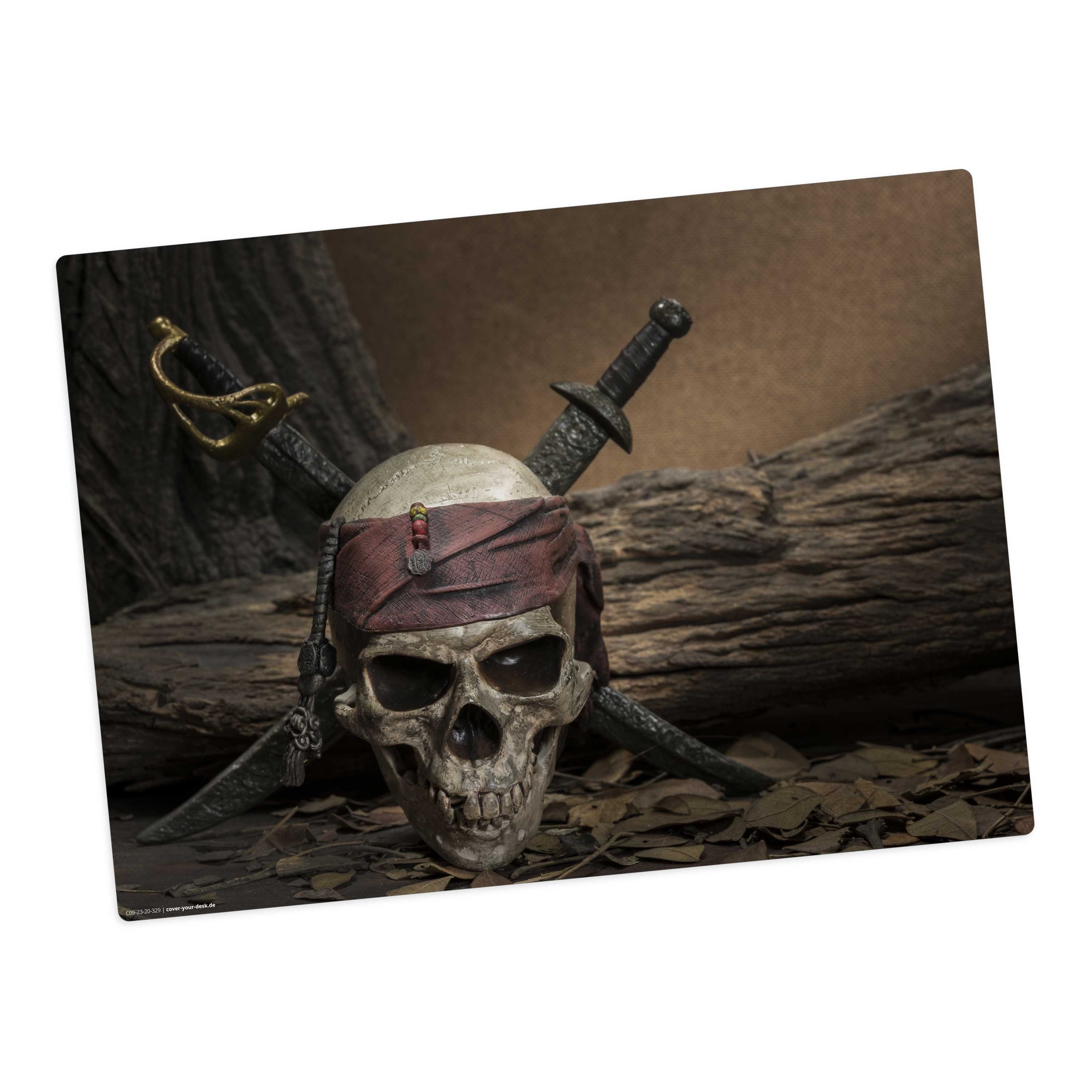 Platzset Tischset,  Platzset abwaschbar - Für Kinder - Totenkopf & Piratensäbel