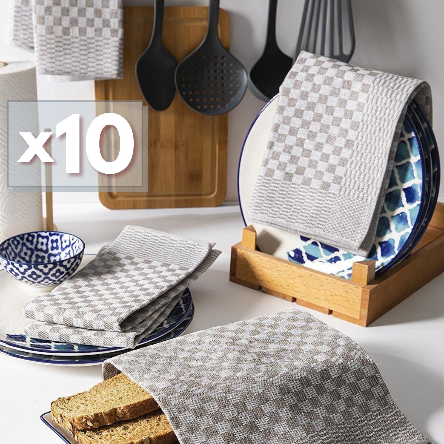 Parpalinam Geschirrtuch Küchentücher Grubentücher 50x70 cm, (Spar-Set, 10-t günstig online kaufen