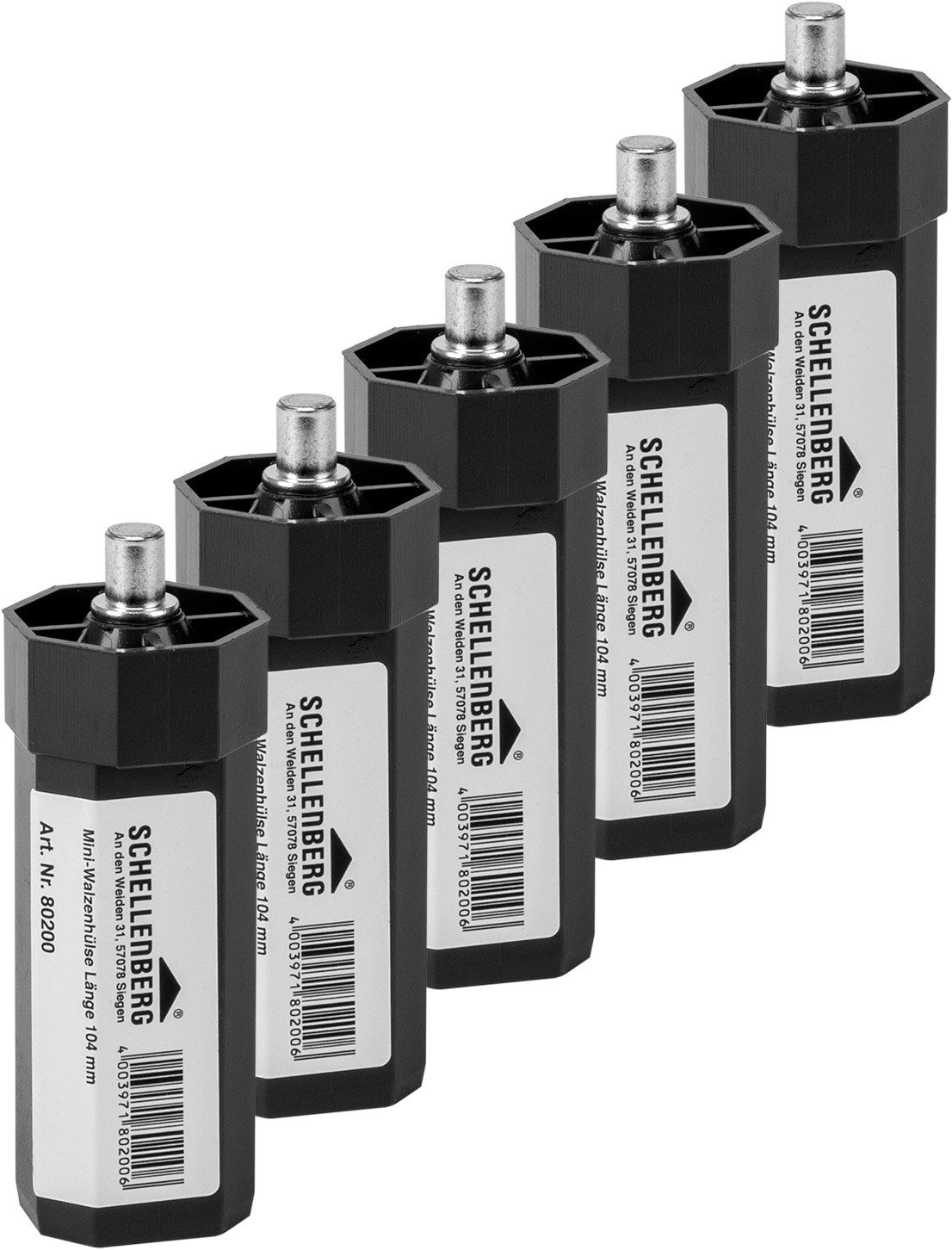 SCHELLENBERG Walzenhülse Mini für 40 mm Achtkantwellen, Set, 5-St., Rollladenzubehör zur Verbindung von Rollladenwelle und Wandlager