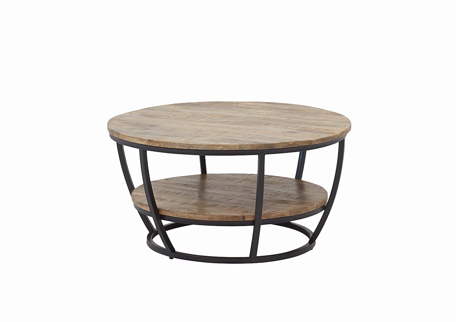 moebel-dich-auf Couchtisch JAIPUR (mit Tischplatte aus 20mm Mango Holz massiv), Untergestell aus Metall in schwarz matt