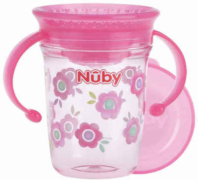 Nuby Kinderbecher 360° Trinklerntasse 240ml, pink, Kunststoff, mit Handgriffen