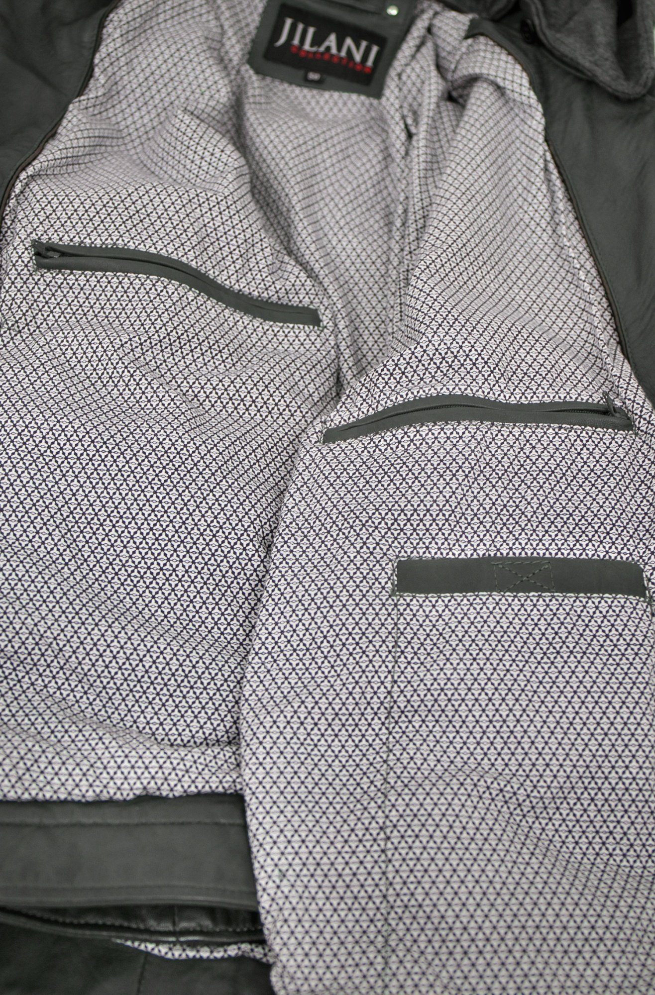 Jilani Lederjacke Arrow Jilani - Herren Lederjacke Kapuze Lammnappa petrol
