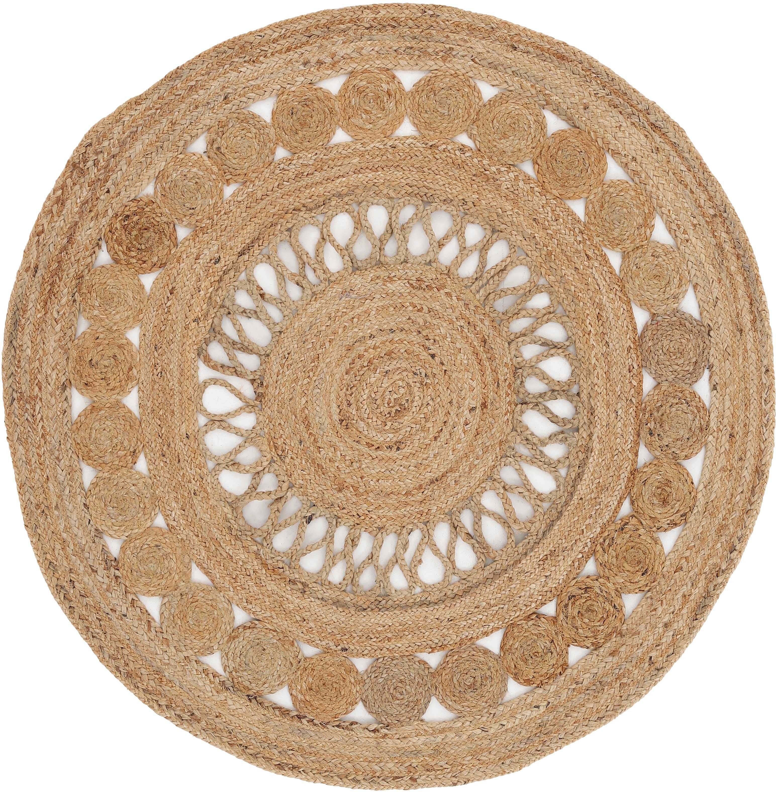 carpetfine Teppich Juteteppich Ella, rund, Höhe: 5 mm