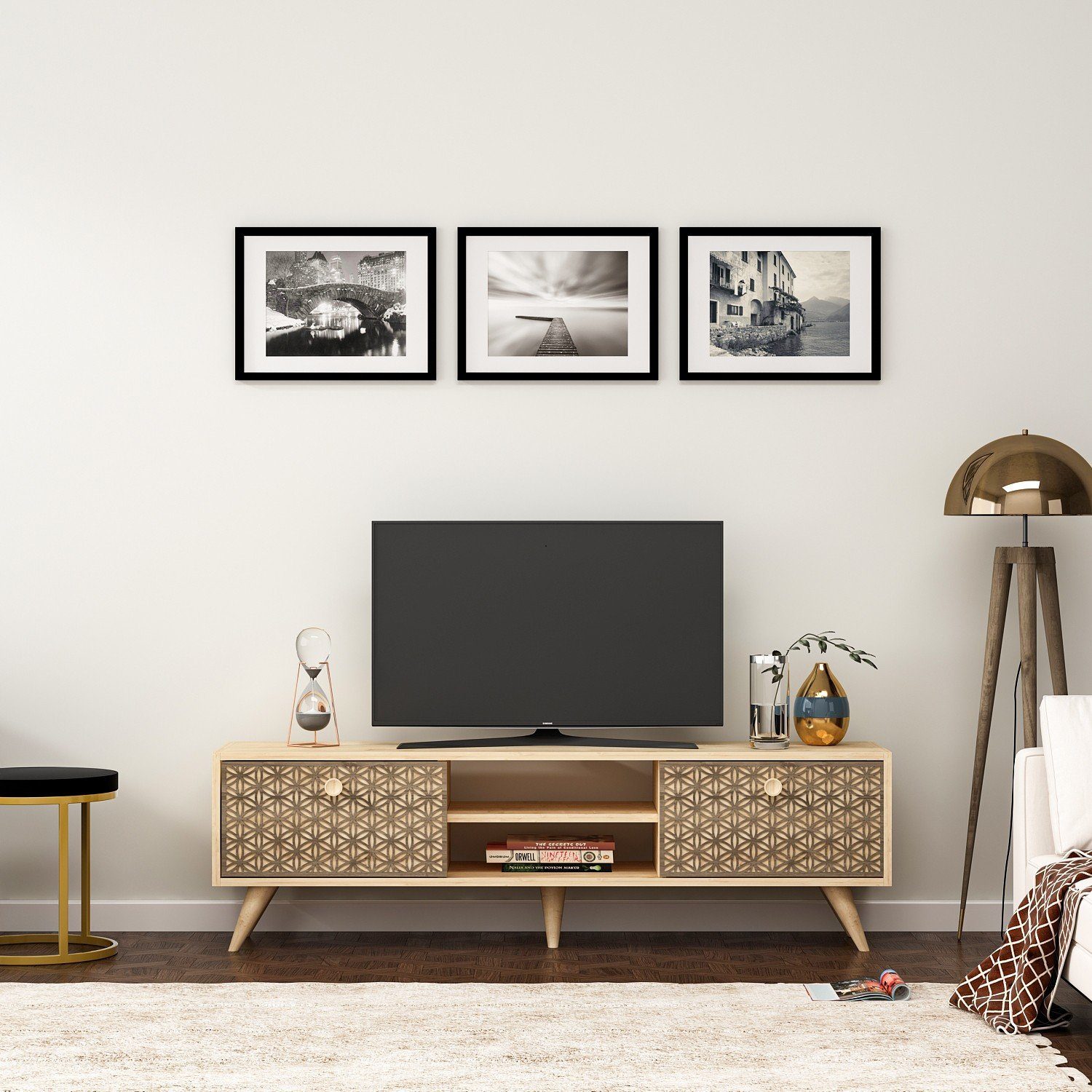 Günstiger Online-Verkauf 2024 Skye Decor TV-Schrank Partikelplatte cm, Melaminbeschichtete Schränke, 45x150x35 100