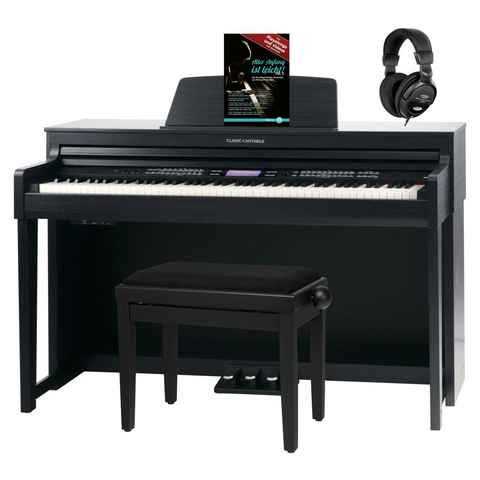 Classic Cantabile Digitalpiano DP-A 610 E-Piano Set - 88 Tasten mit Graded Hammer-Tastatur (Spar-Set, inkl. Klavierbank, Kopfhörer & Schule), 1200 Voices, USB MIDI, Bluetooth, Begleitautomatik, Aufnahmefunktion